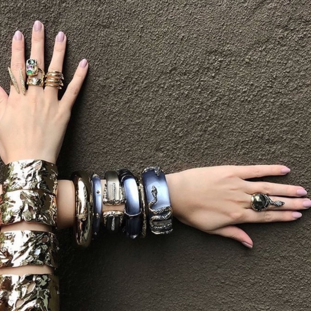 Alexis Bittar Vanitas Coiled Serpent Crystal Snake  Cocktail Ring - Picture 8 of 16